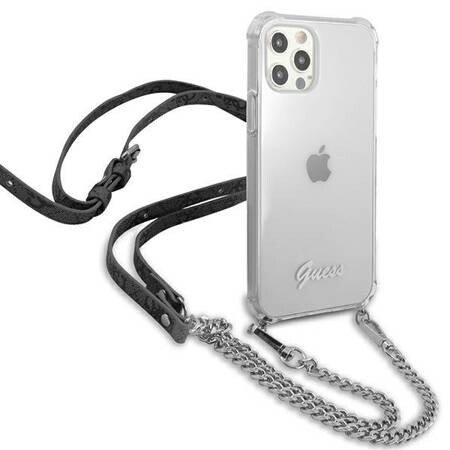 Husa Cover Guess Chain and Script PC 4G pentru iPhone 12/12 Pro Clear thumb