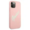 Husa Cover Guess Silicone pentru iPhone 12 Pro Max Vintage Script Green GUHCP12LLSVSPG Pink