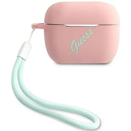 Husa Airpods Guess Vintage GUACAPLSVSPG pentru Airpods Pro Pink