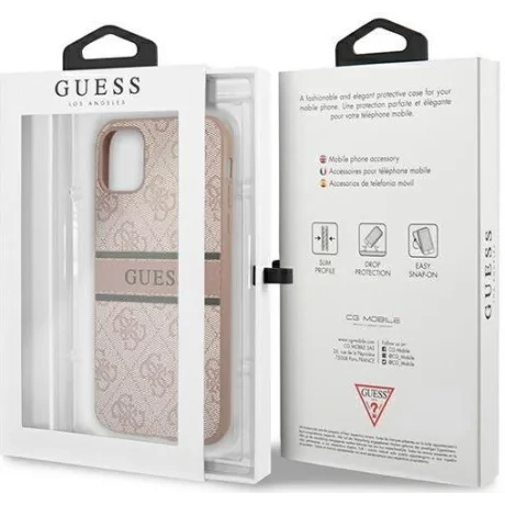 Husa Cover Guess Printed Stripe pentru iPhone 11 Pink