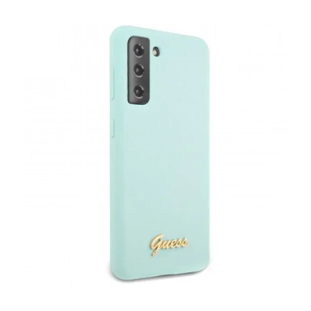 Husa Cover Guess Silicone Metal Logo pentru Samsung Galaxy S21 Plus GUHCS2MLSLMGLB Mint