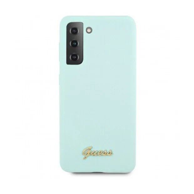 Husa Cover Guess Silicone Metal Logo pentru Samsung Galaxy S21 Plus GUHCS2MLSLMGLB Mint