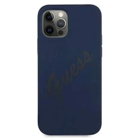 Husa Cover Guess Silicone pentru iPhone 12 Pro Max Vintage GUHCP12LLSVSBL Blue