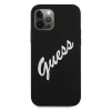 Husa Cover Guess Silicone pentru iPhone 12 Pro Max Vintage Script Green GUHCP12LLSVSBW Black