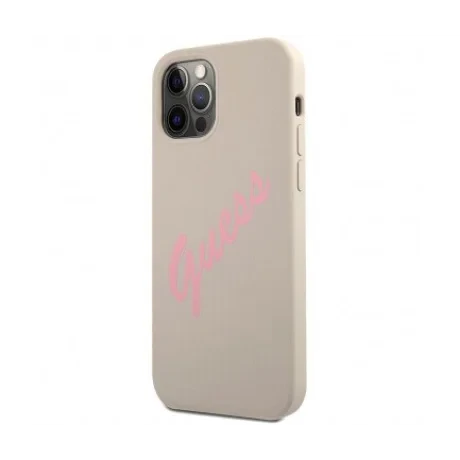 Husa Cover Guess Silicone pentru iPhone 12 Pro Max Vintage Script Green GUHCP12LLSVSGP Pink