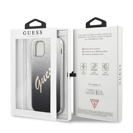 Husa Cover Guess Silicone pentru iPhone 12/12 Pro Vintage Glitter GUHCP12MPCUGLSBK Silver thumb