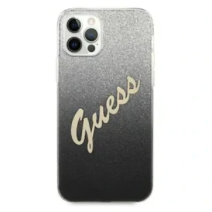 Husa Cover Guess Silicone pentru iPhone 12/12 Pro Vintage Glitter GUHCP12MPCUGLSBK Silver