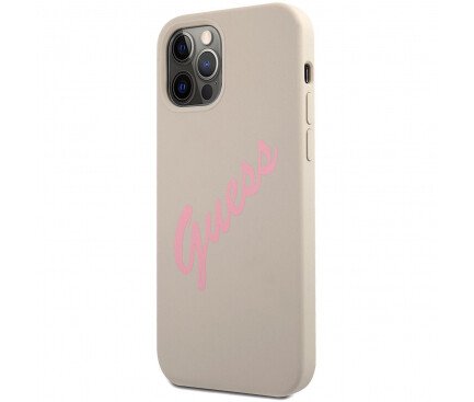 Husa Cover Guess Silicone Vintage pentru iPhone 12/12 Pro GUHCP12MLSVSGP Pink thumb
