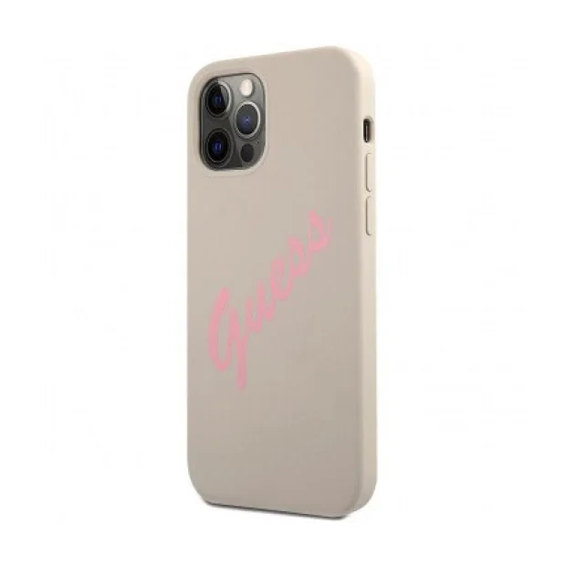 Husa Cover Guess Silicone Vintage pentru iPhone 12/12 Pro GUHCP12MLSVSGP Pink