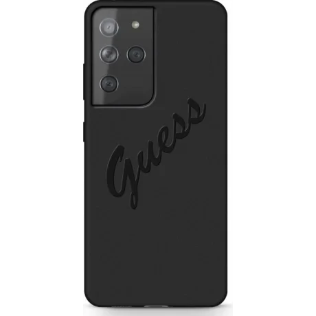 Husa Cover Guess Silicone Vintage pentru Samsung Galaxy S21 Ultra Black