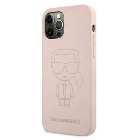 Husa Cover Karl Lagerfeld Iconic outline Silicone pentru iPhone 12/12 Pro Pink