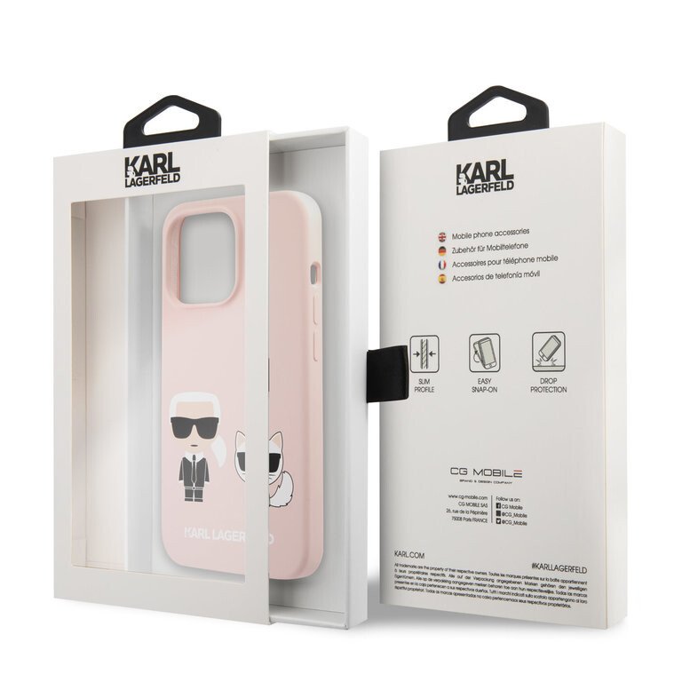 Husa Cover Silicone Case Karl Lagerfeld Liquid pentru iPhone 13 Pro Pink thumb