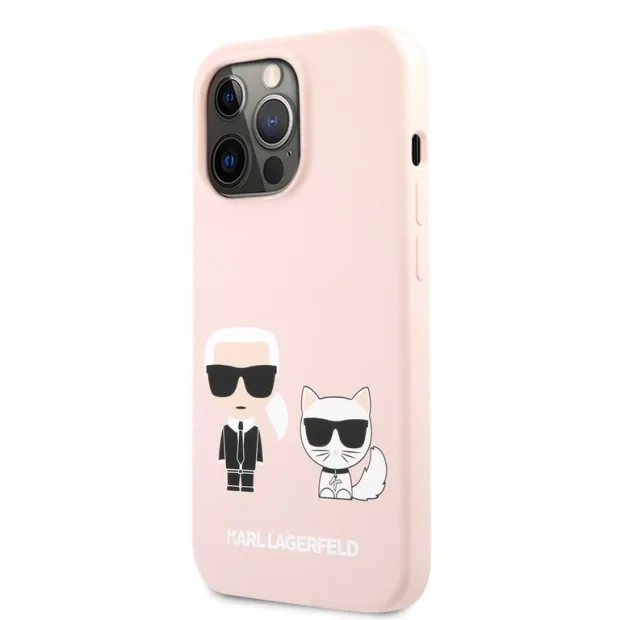 Husa Cover Silicone Case Karl Lagerfeld Liquid pentru iPhone 13 Pro Pink