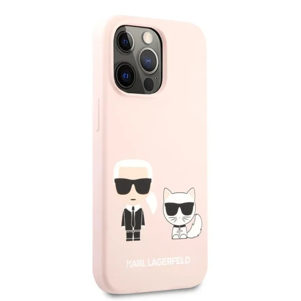 Husa Cover Silicone Case Karl Lagerfeld Liquid pentru iPhone 13 Pro Max Pink