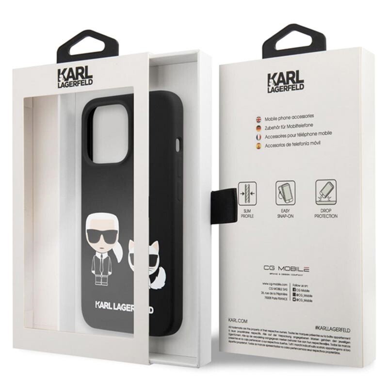 Husa Cover Silicone Case Karl Lagerfeld Liquid pentru iPhone 13 Pro Max Black thumb