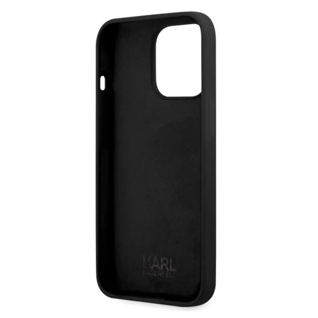 Husa Cover Silicone Case Karl Lagerfeld Liquid pentru iPhone 13 Pro Max Black