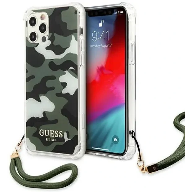 Husa Cover Guess Camo pentru iPhone 12/12 Pro Khaki IPHONE