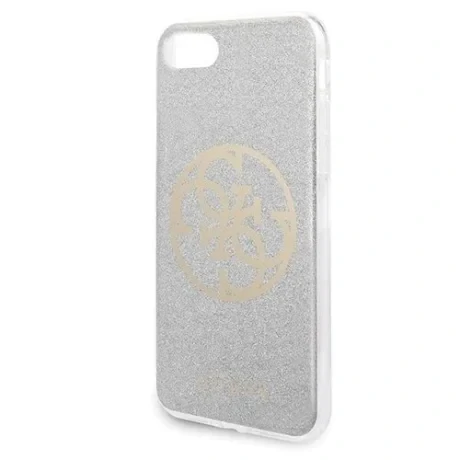 Husa Cover Guess Glitter pentru iPhone 7/8/SE2 Circle Logo Argintiu