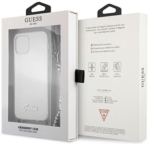 Husa Cover Guess Chain and Script PC 4G pentru iPhone 12 Pro Max Clear thumb