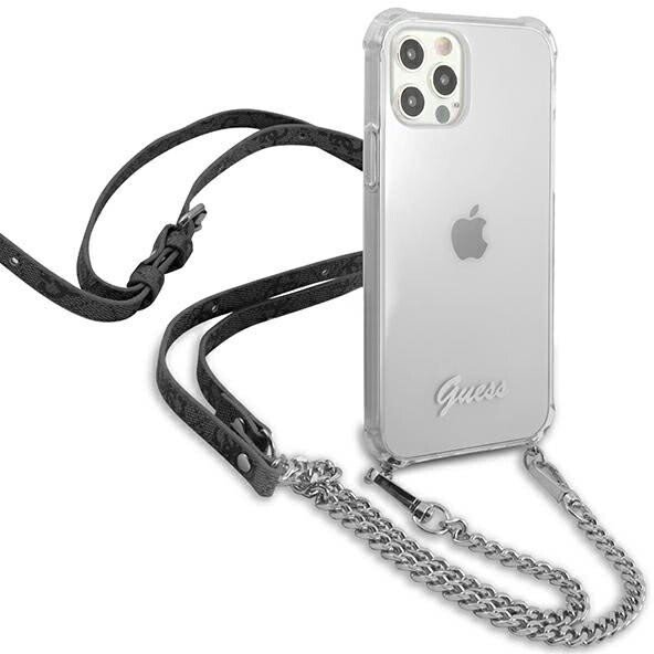 Husa Cover Guess Chain and Script PC 4G pentru iPhone 12 Pro Max Clear thumb