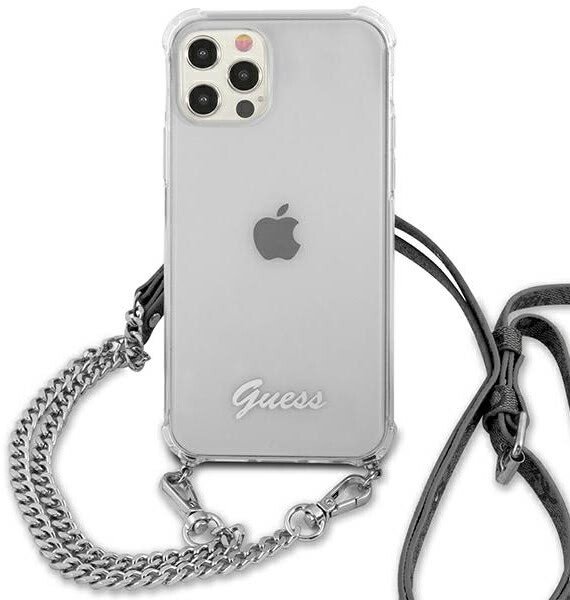 Husa Cover Guess Chain and Script PC 4G pentru iPhone 12 Pro Max Clear thumb