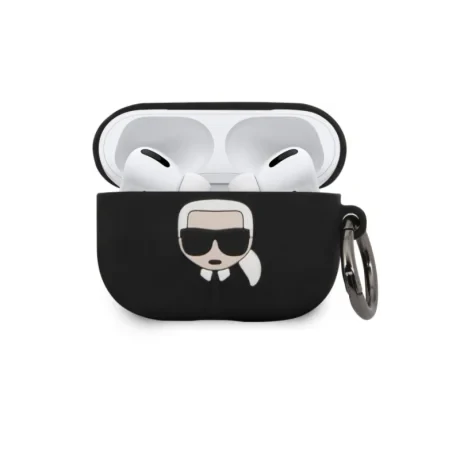 Husa Cover Karl Lagerfeld Bundle Iconic pentru Airpods Pro Black + Baterie Externa 2000 mAh