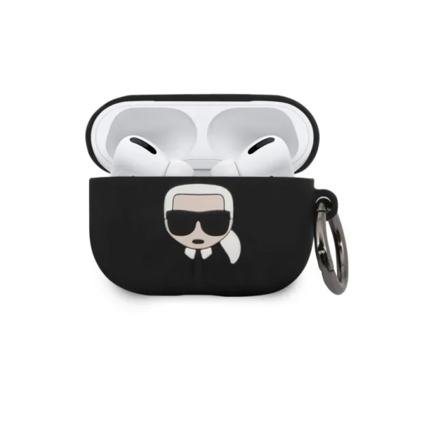 Husa Cover Karl Lagerfeld Bundle Iconic pentru Airpods Pro Black + Baterie Externa 2000 mAh