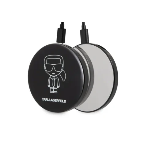 Husa Cover Karl Lagerfeld Bundle Iconic pentru Airpods Pro Black + Baterie Externa 2000 mAh