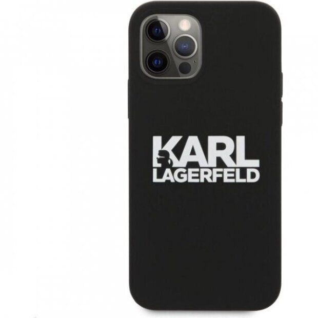 Husa Cover Karl Lagerfeld Stack White Logo Silicone Pentru Iphone 12 12 Pro Black Contakt Ro
