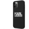 Husa Cover Karl Lagerfeld Stack White Logo Silicone pentru iPhone 12/12 Pro Black