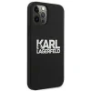 Husa Cover Karl Lagerfeld Stack White Logo Silicone pentru iPhone 12/12 Pro Black