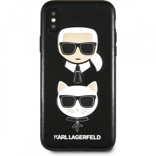 Husa Fashion pentru iPhone Xr Negru Karl Lagerfeld and Choupette