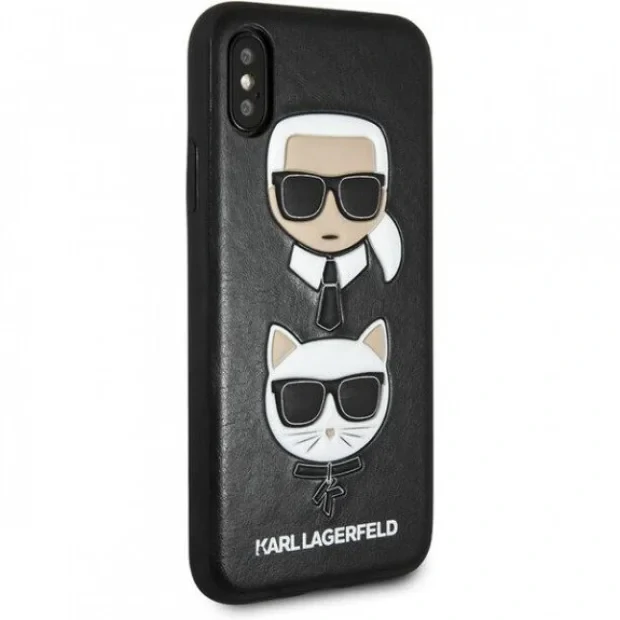 Husa Fashion pentru iPhone Xr Negru Karl Lagerfeld and Choupette