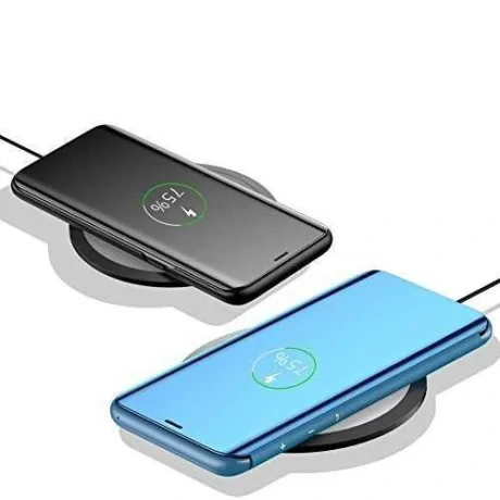 Husa Book Smart Clear View pentru Samsung Galaxy S20 FE/S20 FE 5G Albastru