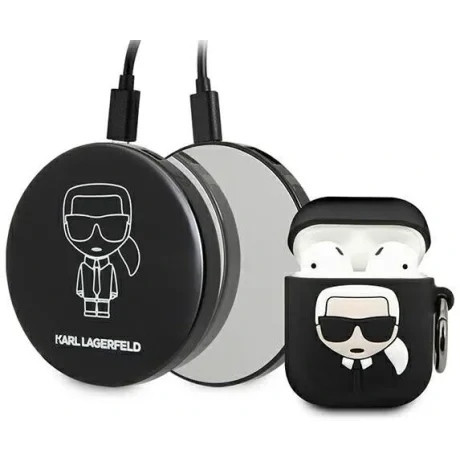 Husa Cover Karl Lagerfeld Bundle Iconic pentru Airpods 1/2+ Baterie Externa