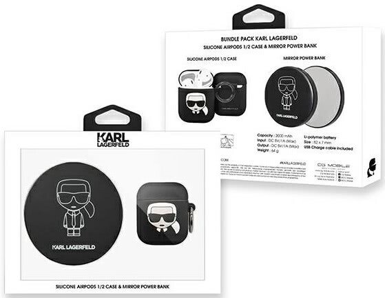 Husa Cover Karl Lagerfeld Bundle Iconic pentru Airpods 1/2+ Baterie Externa thumb