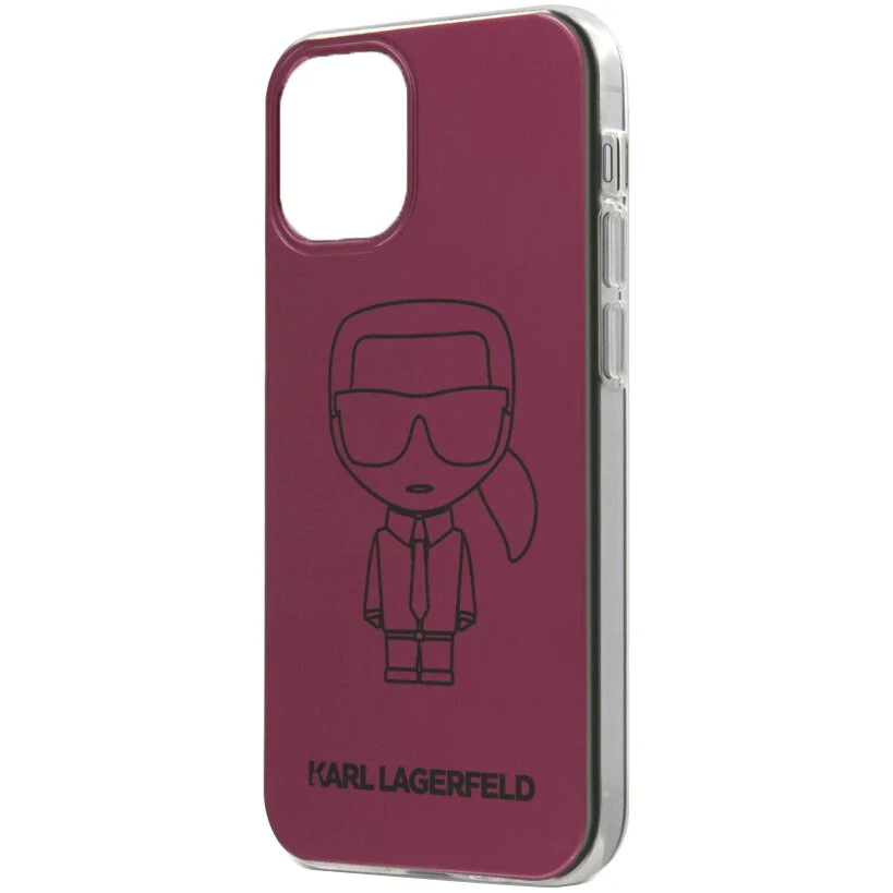 Husa Cover Karl Lagerfeld Metallic Iconic Outline pentru iPhone 12 Mini Pink thumb