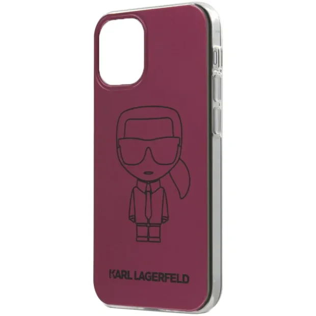 Husa Cover Karl Lagerfeld Metallic Iconic Outline pentru iPhone 12 Mini Pink