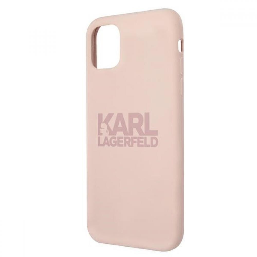 Husa Cover Karl Lagerfeld Stack Logo Silicone pentru iPhone 11 Pink thumb