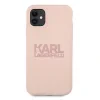 Husa Cover Karl Lagerfeld Stack Logo Silicone pentru iPhone 11 Pink