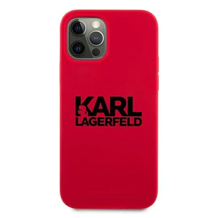 Husa Cover Karl Lagerfeld Stack Logo Silicone pentru iPhone 11 Red thumb