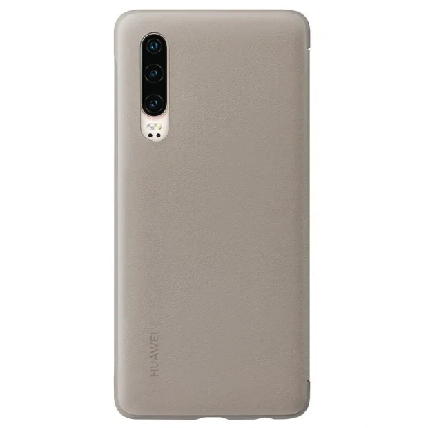 Husa Book Smart View Flip Cover pentru Huawei P30 Pro Brown