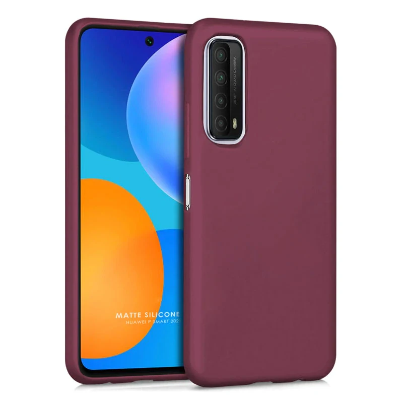 Husa Cover Silicon Slim Mat pentru Huawei P Smart 2021 Visiniu thumb