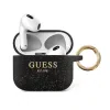 Husa  Guess Glitter Printed Logo Silicone pentru Airpods 3 Black