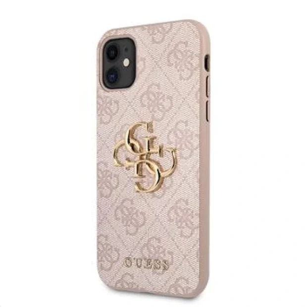 Husa Cover Guess Silicone Metal Logo pentru iPhone 11 Pink