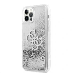 Husa Cover Guess 4G Liquid Glitter Iridescent pentru iPhone 12 Pro Max Silver