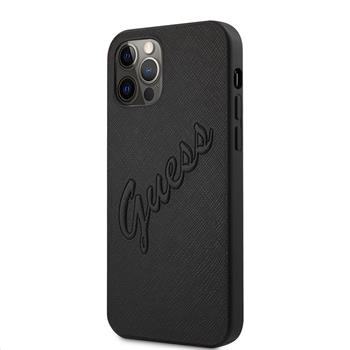 Husa Cover Guess PU Saffiano Vintage Script Pentru iPhone 12 Pro Max Black thumb