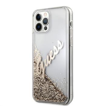 Husa Cover Guess Silicone pentru iPhone 12/12 Pro Vintage Glitter Gold thumb