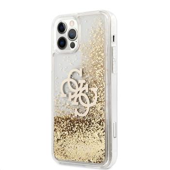 Husa Cover Guess 4G Liquid Glitter Iridescent pentru iPhone 12/12 Pro Auriu thumb