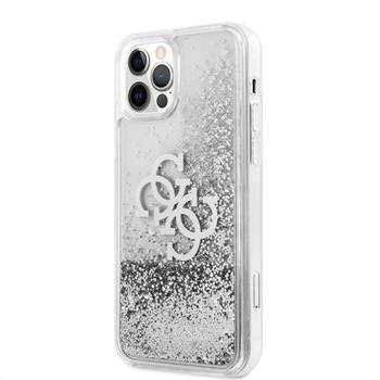 Husa Cover Guess 4G Liquid Glitter Iridescent pentru iPhone 12/12 Pro Silver thumb
